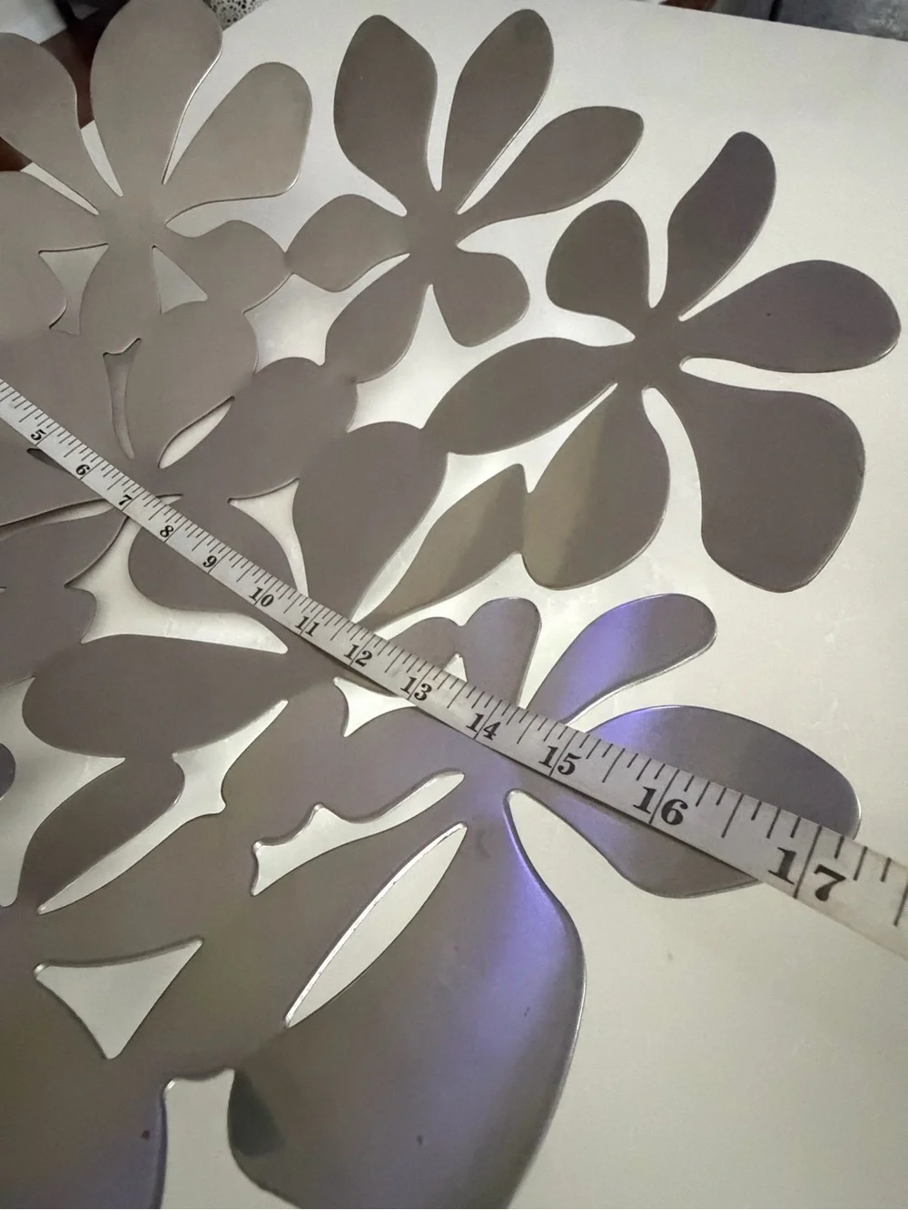 Vintage IKEA STOCKHOLM Monika Mulder 17” Stainless Steel Floral Bowl